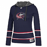 Customized Women Blue Jackets Any Name & Number Navy Blue Stitched Hockey Hoodie,baseball caps,new era cap wholesale,wholesale hats