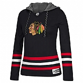 Customized Women Chicago Blackhawks Any Name & Number Black Stitched Hockey Hoodie,baseball caps,new era cap wholesale,wholesale hats