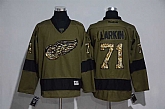 Detroit Red Wings #71 Dylan Larkin Green Salute to Service Stitched NHL Jersey,baseball caps,new era cap wholesale,wholesale hats