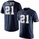 MEN'S DALLAS COWBOYS #21 EZEKIEL ELLIOTT NIKE NAVY PLAYER PRIDE NAME NUMBER T-SHIRT,baseball caps,new era cap wholesale,wholesale hats