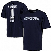 MEN'S DALLAS COWBOYS PRO LINE NAVY NUMBER 1 DAD T-SHIRT,baseball caps,new era cap wholesale,wholesale hats