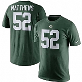 MEN'S GREEN BAY PACKERS #52 CLAY MATTHEWS NIKE GREEN PLAYER NAME & NUMBER T-SHIRT,baseball caps,new era cap wholesale,wholesale hats