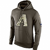 Printed Men's Arizona Diamondbacks Salute To Service Green Nike Baseball Pullover Hoodie WanKe,baseball caps,new era cap wholesale,wholesale hats