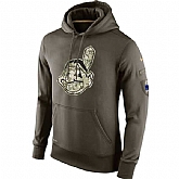 Printed Men's Cleveland Indians Salute To Service Green Nike Baseball Pullover Hoodie WanKe,baseball caps,new era cap wholesale,wholesale hats