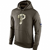 Printed Men's Philadelphia Phillies Salute To Service Green Nike Baseball Pullover Hoodie WanKe,baseball caps,new era cap wholesale,wholesale hats