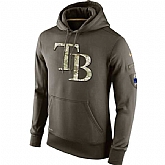 Printed Men's Tampa Bay Rays Salute To Service Green Nike Baseball Pullover Hoodie WanKe,baseball caps,new era cap wholesale,wholesale hats