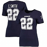 WOMEN DALLAS COWBOYS #22 EMMITT SMITH NAVY RETIRED PLAYER NAME & NUMBER T-SHIRT,baseball caps,new era cap wholesale,wholesale hats