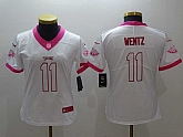 Women Limited Nike Philadelphia Eagles #11 Carson Wentz White Pink Stitched Rush Jersey,baseball caps,new era cap wholesale,wholesale hats