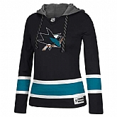 Women San Jose Sharks Blank (No Name & Number) Black Stitched NHL Pullover Hoodie WanKe,baseball caps,new era cap wholesale,wholesale hats