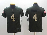Youth Limited Nike Dallas Cowboys #4 Prescott Salute To Service Green Stitched Jersey,baseball caps,new era cap wholesale,wholesale hats