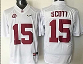 Alabama Crimson Tide #15 JK Scott White 2016 National Championship Stitched NCAA Jersey,baseball caps,new era cap wholesale,wholesale hats