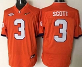 Clemson Tigers #3 Artavis Scott Orange 2016 National Championship Stitched NCAA Jersey,baseball caps,new era cap wholesale,wholesale hats