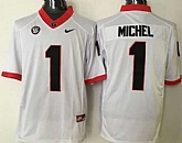 Georgia Bulldogs #1 Sony Michel White Limited SEC Patch Stitched NCAA Jersey,baseball caps,new era cap wholesale,wholesale hats