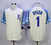 Kansas City Royals #1 Jarrod Dyson Cream Exclusive Vintage Stitched MLB Jersey,baseball caps,new era cap wholesale,wholesale hats