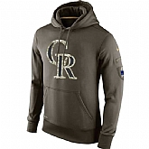 Men's Colorado Rockies Nike Olive Salute To Service KO Performance Hoodie,baseball caps,new era cap wholesale,wholesale hats
