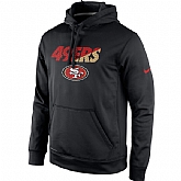 Men's San Francisco 49ers Nike Black Kick Off Staff Performance Pullover Hoodie,baseball caps,new era cap wholesale,wholesale hats