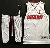 Miami Heat #1 Chris Bosh White Throwback A Set Stitched NBA Jersey,baseball caps,new era cap wholesale,wholesale hats