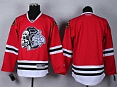 Men Chicago Blackhawks Customized Red With Black Skull Stitched Hockey Jersey,baseball caps,new era cap wholesale,wholesale hats