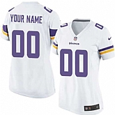 Women Nike Minnesota Vikings Customized White Team Color Stitched NFL Game Jersey,baseball caps,new era cap wholesale,wholesale hats