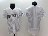 Colorado Rockies Customized Men's White Strip Flexbase Collection Stitched Baseball Jersey,baseball caps,new era cap wholesale,wholesale hats