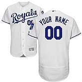 Kansas City Royal Blues Customized Majestic Flexbase Collection Stitched Baseball WEM Jersey - White,baseball caps,new era cap wholesale,wholesale hats