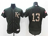 Kansas City Royals #13 Salvador Perez Green Salute To Service 2016 Flexbase Collection Stitched Baseball Jersey,baseball caps,new era cap wholesale,wholesale hats