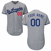 Los Angeles Dodgers Customized Majestic Flexbase Collection Stitched Baseball WEM Jersey - Gray,baseball caps,new era cap wholesale,wholesale hats