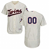 Minnesota Twins Customized Majestic Flexbase Collection Stitched Baseball WEM Jersey - Cream Navy Blue,baseball caps,new era cap wholesale,wholesale hats