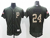 Pittsburgh Pirates #24 Barry Bonds Green Salute To Service 2016 Flexbase Collection Stitched Baseball Jersey,baseball caps,new era cap wholesale,wholesale hats