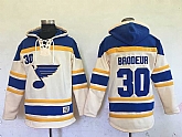 St. Louis Blues #30 Martin Brodeur Cream Sawyer Hooded Sweatshirt Stitched NHL Hoodie,baseball caps,new era cap wholesale,wholesale hats