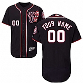 Washington Nationals Customized Majestic Flexbase Collection Stitched Baseball WEM Jersey - Navy Blue,baseball caps,new era cap wholesale,wholesale hats