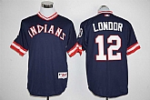 Cleveland Indians #12 Francisco Lindor Mitchell And Ness Navy Blue New Cool Base Stitched Baseball Jersey,baseball caps,new era cap wholesale,wholesale hats
