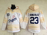 Los Angeles Dodgers #23 Adrian Gonzalez Cream Sawyer Hooded Sweatshirt Stitched NHL Hoodie,baseball caps,new era cap wholesale,wholesale hats