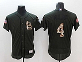 St. Louis Cardinals #4 Yadier Molina Green Salute To Service Flexbase Collection Stitched Baseball Jersey,baseball caps,new era cap wholesale,wholesale hats