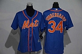 Women New York Mets #34 Noah Syndergaard Blue New Cool Base Stitched Baseball Jersey,baseball caps,new era cap wholesale,wholesale hats