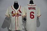 Women St. Louis Cardinals #6 Stan Musial Cream New Cool Base Stitched MLB Jersey,baseball caps,new era cap wholesale,wholesale hats