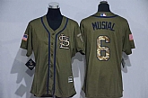 Women St. Louis Cardinals #6 Stan Musial Green Salute to Service Stitched Baseball Jersey,baseball caps,new era cap wholesale,wholesale hats