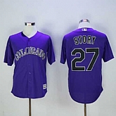Colorado Rockies #27 Trevor Story Purple New Cool Base Stitched Baseball Jersey,baseball caps,new era cap wholesale,wholesale hats
