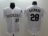 Colorado Rockies #28 Nolan Arenado White Strip 2016 Flexbase Collection Stitched Baseball Jersey,baseball caps,new era cap wholesale,wholesale hats