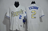 Kansas City Royals #2 Alcides Escobar White-Gold 2016 Flexbase Collection Stitched Jersey,baseball caps,new era cap wholesale,wholesale hats