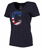 Women's Cleveland Indians Navy Plus Sizes Banner Wave T-Shirt,baseball caps,new era cap wholesale,wholesale hats