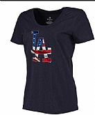Women's Los Angeles Dodgers Navy Plus Sizes Banner Wave T-Shirt,baseball caps,new era cap wholesale,wholesale hats