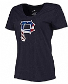 Women's Pittsburgh Pirates Navy Plus Sizes Banner Wave T-Shirt,baseball caps,new era cap wholesale,wholesale hats