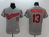 Baltimore Orioles #13 Manny Machado Gray USA Independence Day 2016 Flexbase Collection Stitched Baseball Jersey,baseball caps,new era cap wholesale,wholesale hats