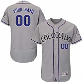 Colorado Rockies Customized Men's Gray Flexbase Collection Stitched Baseball Jersey,baseball caps,new era cap wholesale,wholesale hats