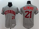 Pittsburgh Pirates #21 Roberto Clemente Gray USA Independence Day 2016 Flexbase Collection Stitched Baseball Jersey,baseball caps,new era cap wholesale,wholesale hats