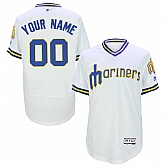 Seattle Mariners Customized Mitchell And Ness Men's White Flexbase Collection Stitched Pullover Jersey,baseball caps,new era cap wholesale,wholesale hats