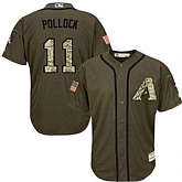 Arizona Diamondbacks #11 A. J. Pollock Green Salute to Service Stitched Baseball Jersey Jiasu,baseball caps,new era cap wholesale,wholesale hats