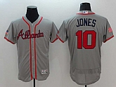 Atlanta Braves #10 Chipper Jones Gray USA Independence Day 2016 Flexbase Collection Stitched Jersey,baseball caps,new era cap wholesale,wholesale hats