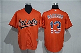 Baltimore Orioles #13 Manny Machado Orange USA Flag Fashion Stitched Baseball Jersey,baseball caps,new era cap wholesale,wholesale hats